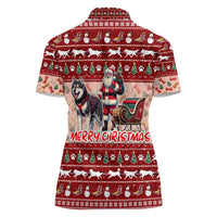 Dog Sled Christmas Women Polo Shirt Husky Sleigh Ride Design - Wonder Print Shop