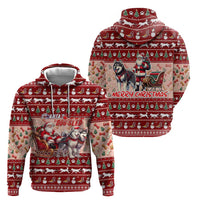 Dog Sled Christmas Zip Hoodie Husky Sleigh Ride Design - Wonder Print Shop