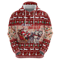 Dog Sled Christmas Zip Hoodie Husky Sleigh Ride Design - Wonder Print Shop