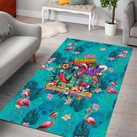 Tropical Flamingo Christmas Area Rug Shaka Shaka Will You Drink With Me - Wonder Print Shop