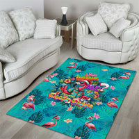 Tropical Flamingo Christmas Area Rug Shaka Shaka Will You Drink With Me - Wonder Print Shop