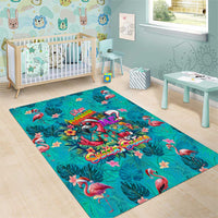 Tropical Flamingo Christmas Area Rug Shaka Shaka Will You Drink With Me - Wonder Print Shop