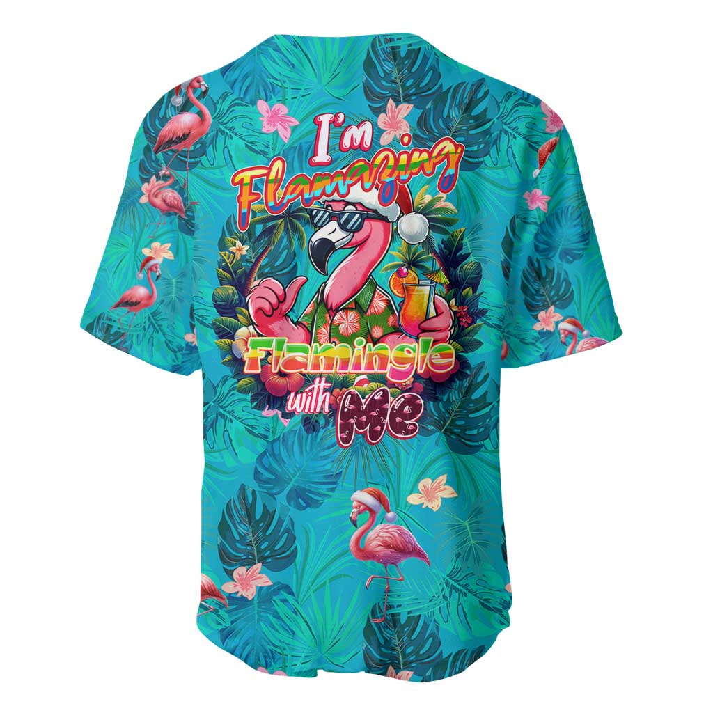 Tropical Flamingo Christmas Baseball Jersey Shaka Shaka Will You Drink With Me - Wonder Print Shop