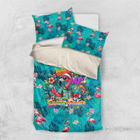 Tropical Flamingo Christmas Bedding Set Shaka Shaka Will You Drink With Me - Wonder Print Shop