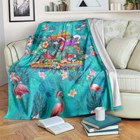 Tropical Flamingo Christmas Blanket Shaka Shaka Will You Drink With Me - Wonder Print Shop