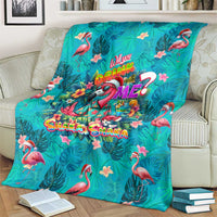Tropical Flamingo Christmas Blanket Shaka Shaka Will You Drink With Me - Wonder Print Shop