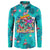Tropical Flamingo Christmas Button Sweatshirt Shaka Shaka Will You Drink With Me - Wonder Print Shop