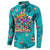 Tropical Flamingo Christmas Button Sweatshirt Shaka Shaka Will You Drink With Me - Wonder Print Shop