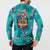 Tropical Flamingo Christmas Button Sweatshirt Shaka Shaka Will You Drink With Me - Wonder Print Shop