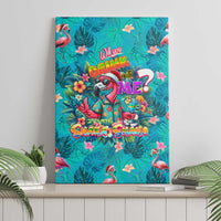 Tropical Flamingo Christmas Canvas Wall Art Shaka Shaka Will You Drink With Me - Wonder Print Shop