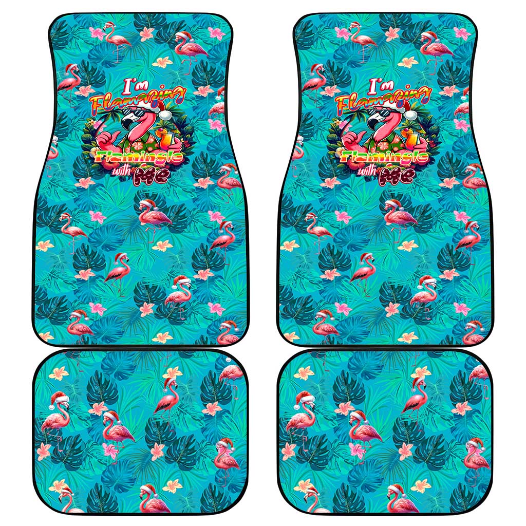 Tropical Flamingo Christmas Car Mats Shaka Shaka Will You Drink With Me - Wonder Print Shop