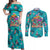 Tropical Flamingo Christmas Couples Matching Off Shoulder Maxi Dress and Long Sleeve Button Shirt Shaka Shaka Will You Drink With Me - Wonder Print Shop