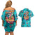Tropical Flamingo Christmas Couples Matching Off Shoulder Short Dress and Hawaiian Shirt Shaka Shaka Will You Drink With Me - Wonder Print Shop