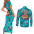 Tropical Flamingo Christmas Couples Matching Short Sleeve Bodycon Dress and Long Sleeve Button Shirt Shaka Shaka Will You Drink With Me - Wonder Print Shop