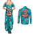 Tropical Flamingo Christmas Couples Matching Summer Maxi Dress and Long Sleeve Button Shirt Shaka Shaka Will You Drink With Me - Wonder Print Shop