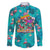 Tropical Flamingo Christmas Family Matching Long Sleeve Bodycon Dress and Hawaiian Shirt Shaka Shaka Will You Drink With Me - Wonder Print Shop