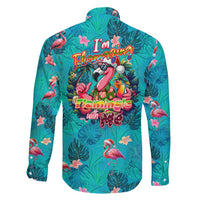Tropical Flamingo Christmas Family Matching Long Sleeve Bodycon Dress and Hawaiian Shirt Shaka Shaka Will You Drink With Me - Wonder Print Shop