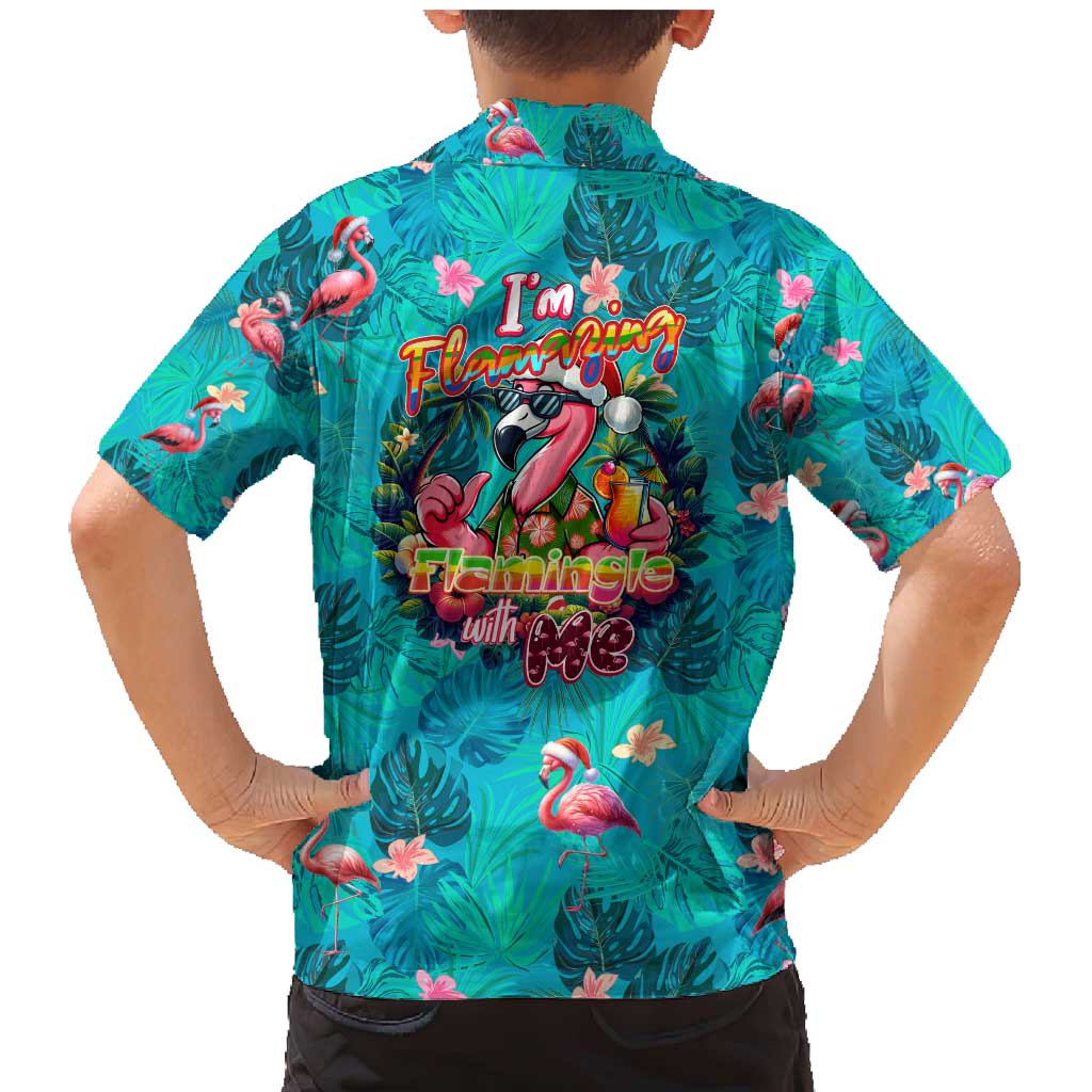 Tropical Flamingo Christmas Family Matching Mermaid Dress and Hawaiian Shirt Shaka Shaka Will You Drink With Me - Wonder Print Shop