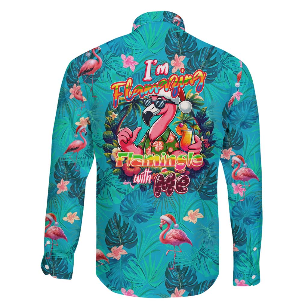 Tropical Flamingo Christmas Family Matching Mermaid Dress and Hawaiian Shirt Shaka Shaka Will You Drink With Me - Wonder Print Shop