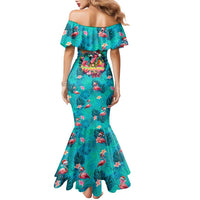 Tropical Flamingo Christmas Family Matching Mermaid Dress and Hawaiian Shirt Shaka Shaka Will You Drink With Me - Wonder Print Shop