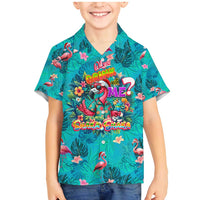 Tropical Flamingo Christmas Family Matching Mermaid Dress and Hawaiian Shirt Shaka Shaka Will You Drink With Me - Wonder Print Shop