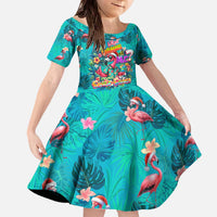 Tropical Flamingo Christmas Family Matching Off The Shoulder Long Sleeve Dress and Hawaiian Shirt Shaka Shaka Will You Drink With Me - Wonder Print Shop