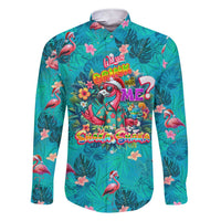 Tropical Flamingo Christmas Family Matching Short Sleeve Bodycon Dress and Hawaiian Shirt Shaka Shaka Will You Drink With Me - Wonder Print Shop
