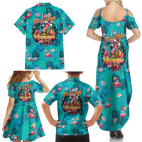Tropical Flamingo Christmas Family Matching Summer Maxi Dress and Hawaiian Shirt Shaka Shaka Will You Drink With Me - Wonder Print Shop