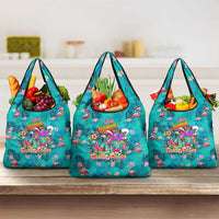 Tropical Flamingo Christmas Grocery Bag Shaka Shaka Will You Drink With Me - Wonder Print Shop