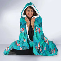 Tropical Flamingo Christmas Hooded Blanket Shaka Shaka Will You Drink With Me - Wonder Print Shop