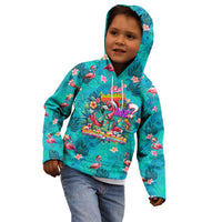 Tropical Flamingo Christmas Kid Hoodie Shaka Shaka Will You Drink With Me - Wonder Print Shop
