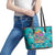 Tropical Flamingo Christmas Leather Tote Bag Shaka Shaka Will You Drink With Me - Wonder Print Shop