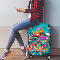 Tropical Flamingo Christmas Luggage Cover Shaka Shaka Will You Drink With Me - Wonder Print Shop