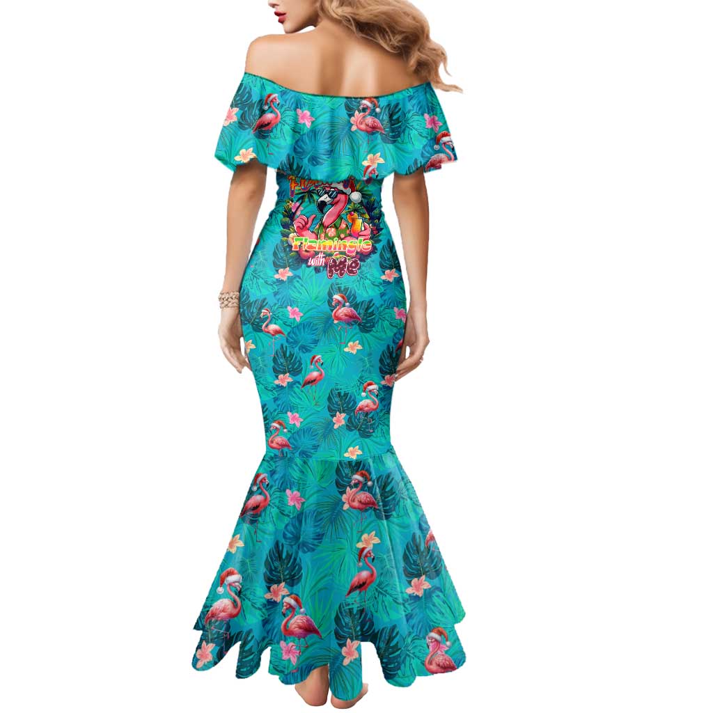 Tropical Flamingo Christmas Mermaid Dress Shaka Shaka Will You Drink With Me - Wonder Print Shop