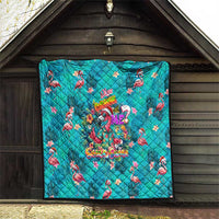 Tropical Flamingo Christmas Quilt Shaka Shaka Will You Drink With Me - Wonder Print Shop
