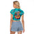 Tropical Flamingo Christmas Raglan Cropped T Shirt Shaka Shaka Will You Drink With Me - Wonder Print Shop