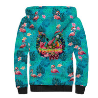 Tropical Flamingo Christmas Sherpa Hoodie Shaka Shaka Will You Drink With Me - Wonder Print Shop