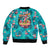Tropical Flamingo Christmas Sleeve Zip Bomber Jacket Shaka Shaka Will You Drink With Me - Wonder Print Shop