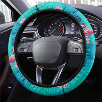 Tropical Flamingo Christmas Steering Wheel Cover Shaka Shaka Will You Drink With Me - Wonder Print Shop