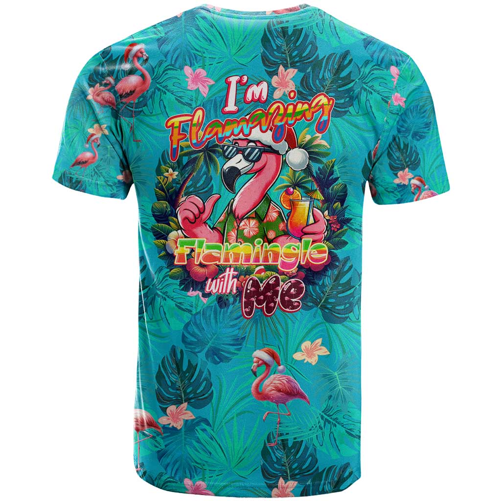 Tropical Flamingo Christmas T Shirt Shaka Shaka Will You Drink With Me - Wonder Print Shop