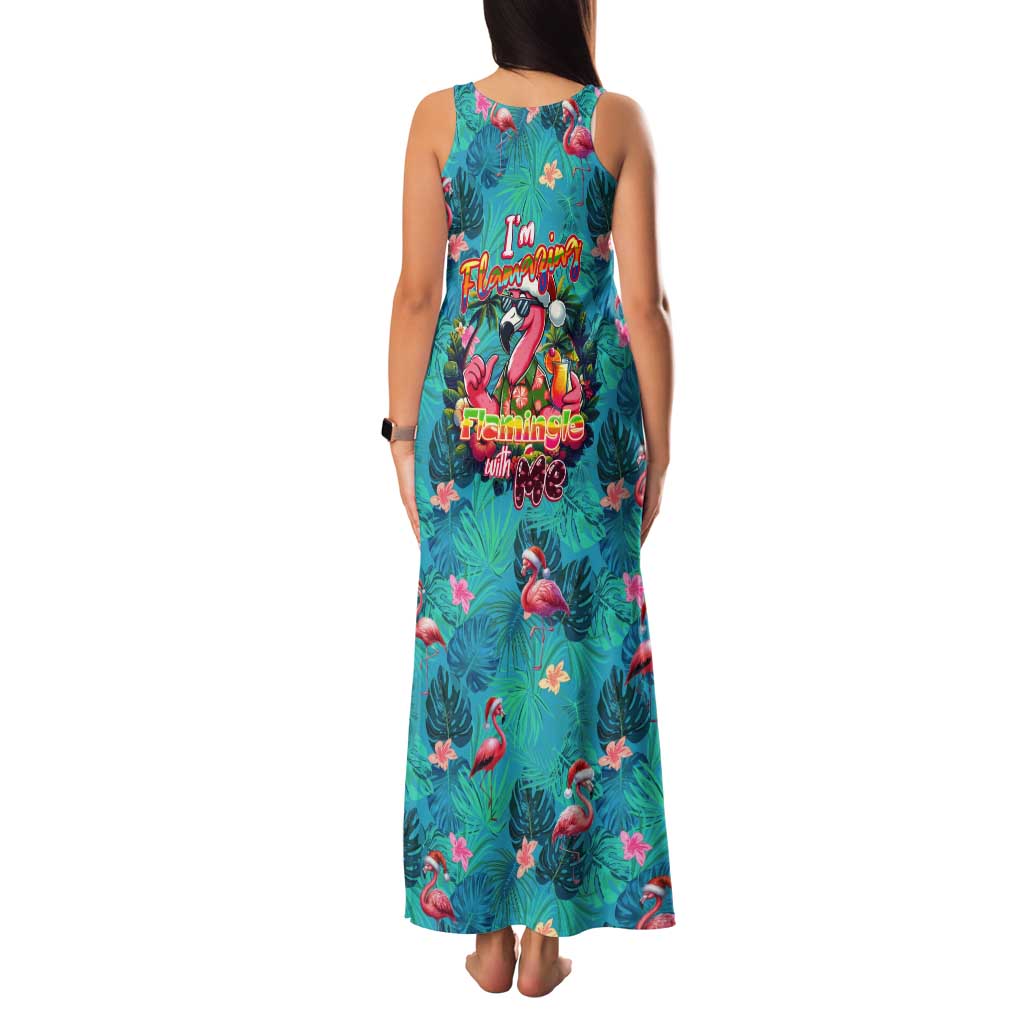 Tropical Flamingo Christmas Tank Maxi Dress Shaka Shaka Will You Drink With Me - Wonder Print Shop