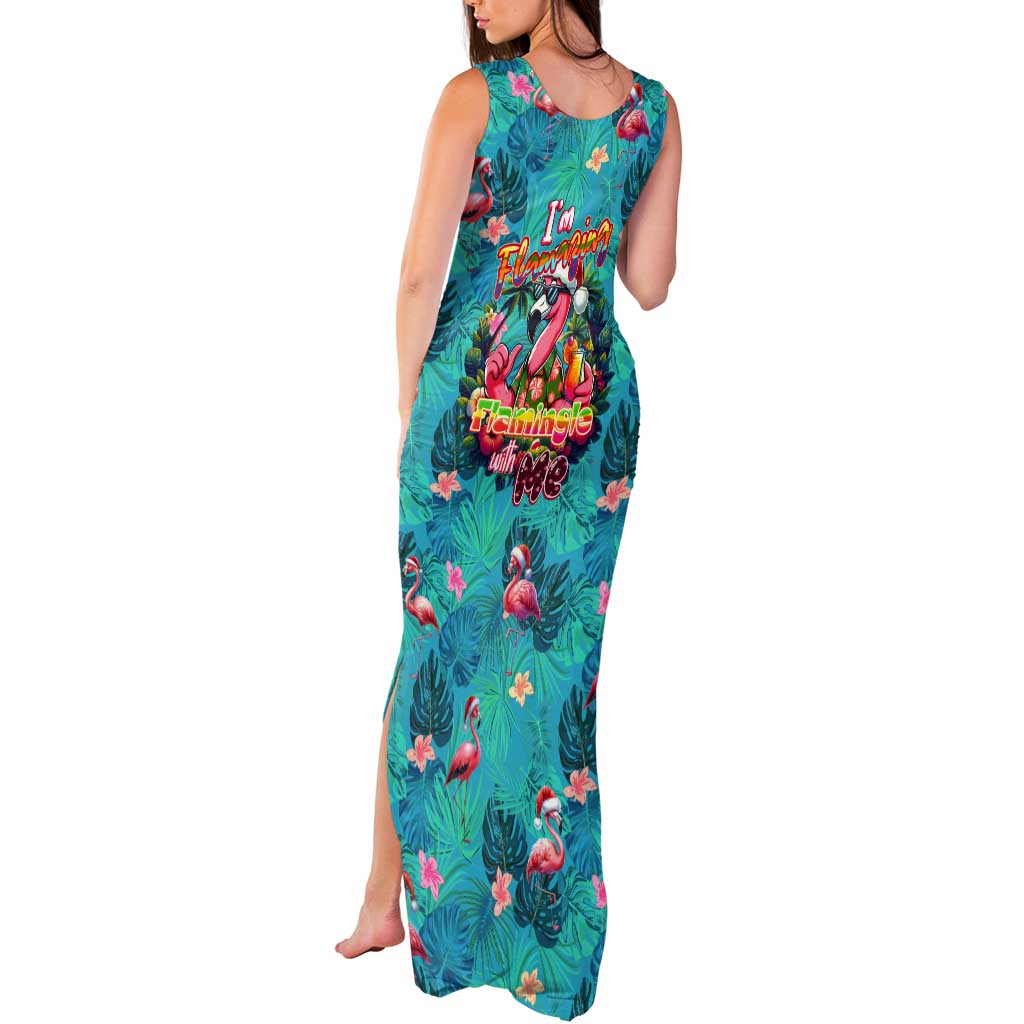 Tropical Flamingo Christmas Tank Maxi Dress Shaka Shaka Will You Drink With Me - Wonder Print Shop
