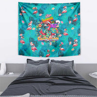 Tropical Flamingo Christmas Tapestry Shaka Shaka Will You Drink With Me - Wonder Print Shop