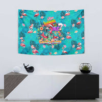 Tropical Flamingo Christmas Tapestry Shaka Shaka Will You Drink With Me - Wonder Print Shop