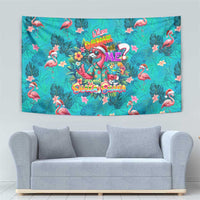 Tropical Flamingo Christmas Tapestry Shaka Shaka Will You Drink With Me - Wonder Print Shop