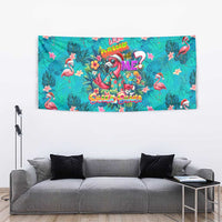 Tropical Flamingo Christmas Tapestry Shaka Shaka Will You Drink With Me - Wonder Print Shop