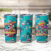 Tropical Flamingo Christmas Tumbler Cup Shaka Shaka Will You Drink With Me - Wonder Print Shop