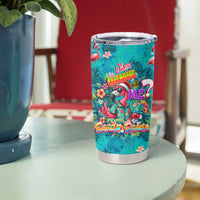 Tropical Flamingo Christmas Tumbler Cup Shaka Shaka Will You Drink With Me - Wonder Print Shop