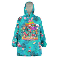 Tropical Flamingo Christmas Wearable Blanket Hoodie Shaka Shaka Will You Drink With Me - Wonder Print Shop