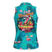 Tropical Flamingo Christmas Women Sleeveless Polo Shirt Shaka Shaka Will You Drink With Me - Wonder Print Shop